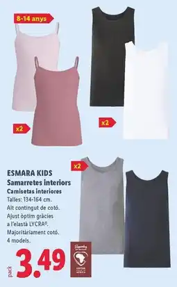Lidl Esmara - samarretes interiors oferta