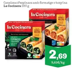 Sorli la Cocinera canelones d'espinacs amb formatge o tonyina oferta