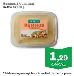 Sorli delituss hummus tradicional oferta