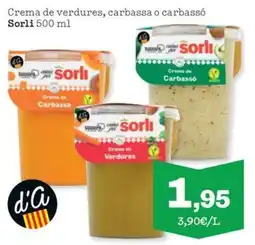 Sorli sorli crema de verdures, carbassa o carbassó oferta
