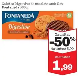 Sorli Fontaneda galetes digestive de xocolata amb llet oferta