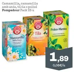 Sorli Pompadour camamilla, camamilla amb anís, tila o poliol oferta
