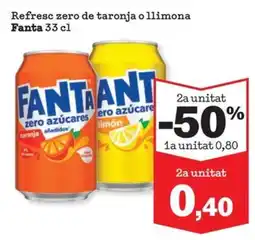 Sorli Fanta zero de taronja o llimona oferta