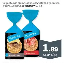 Sorli Bicentury coquetes de blat gust bolets, tòfona i parmesà o pernil ibèric oferta