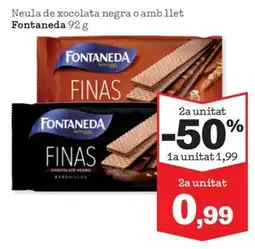 Sorli Fontaneda neula de xocolata negra o amb llet oferta