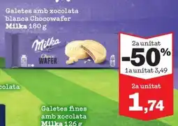 Sorli Milka Galetes amb xocolata blanca Chocowafers oferta