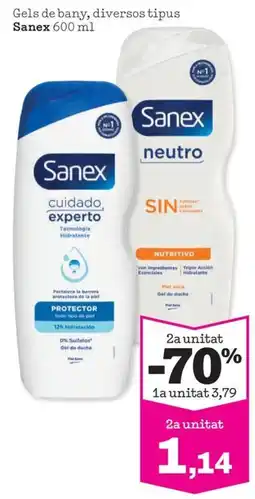 Sorli Sanex gels de bany diversos tipus oferta