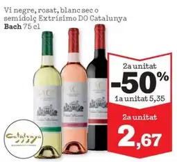 Sorli Bach vi negre, rosat, blanc sec o semidolç Extrísimo DO Catalunya oferta