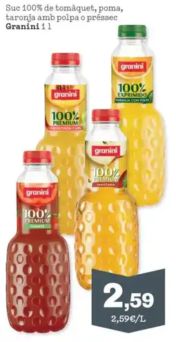 Sorli Granini suc 100% de tomàquet, poma, taronja amb polpa o prèsssec oferta