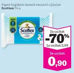 Sorli Scottex paper higiènic humit recanvi o júnior oferta