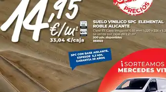 Suelo vinilico spc elemental roble alicante