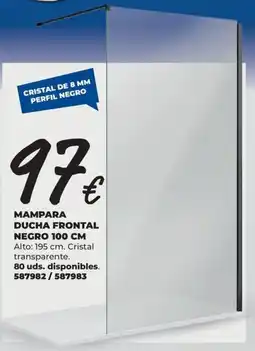 BigMat Mampara ducha frontal negro oferta