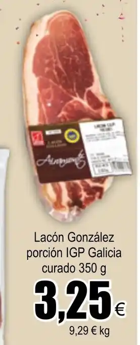 FROIZ Lacón Gonzalez porción IGP Galicia curado 350g oferta