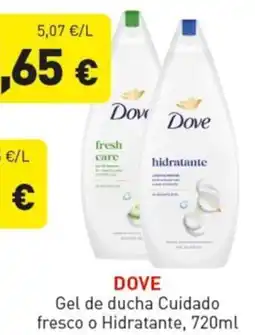 Hiperber Dove Gel de ducha Cuidado fresco o Hidratante oferta