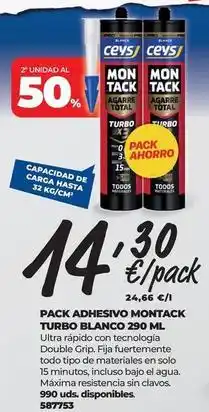 BigMat Ceys - pack adhesivo turbo blanco oferta