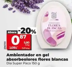 Dia Ambientador en gel absorbeolores flores blancas oferta