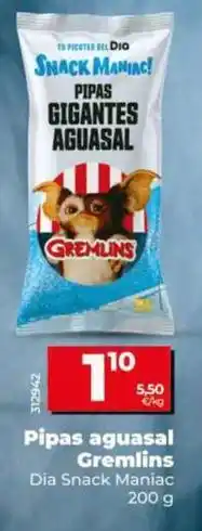 Dia Dia snack maniac - pipas aguasal gremlins oferta