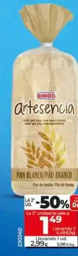 Dia Bimbo - pan de molde artesano oferta