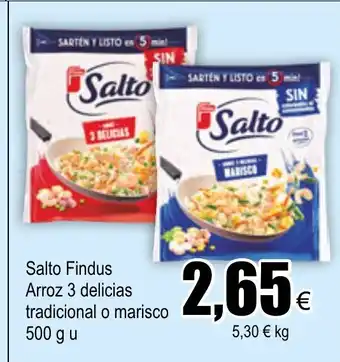 FROIZ Salto Findus Arroz 3 delicias tradicional o marisco 500 g u oferta