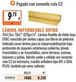 Obramat Lámina impermeable dry80 oferta