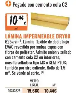 Obramat Lamina impermeable dry80 oferta