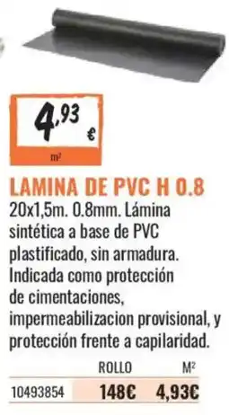 Obramat Lamina de pvc h 0.8 oferta