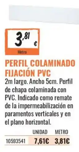 Obramat Perfil colaminado fijación pvc oferta