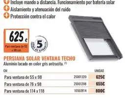Obramat Persiana solar ventana techo oferta