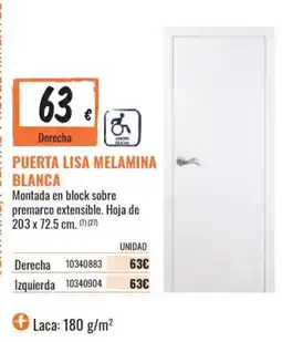 Obramat Puerta lisa melamina blanca oferta