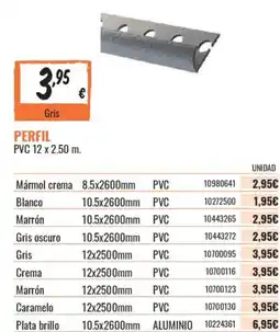 Obramat Perfil pvc oferta