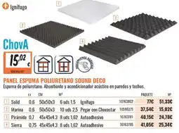 Obramat ChovA PANEL ESPUMA POLIURETANO SOUND DECO oferta