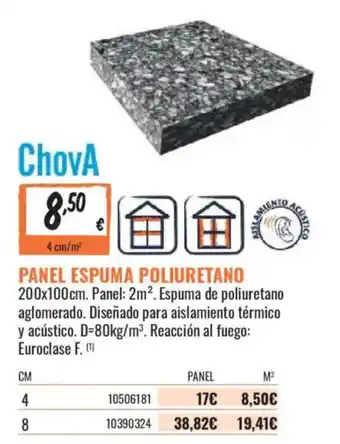 Chova panel espuma poliuretano