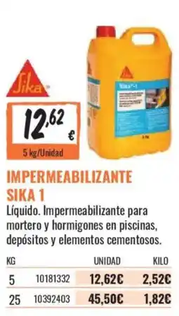 Obramat Jika impermeabilizante sika 1 oferta
