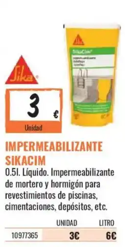 Obramat Sika impermeabilizante sikacim oferta