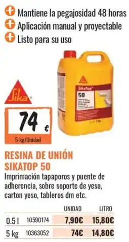 Obramat Sika resina de unión sikatop 50 oferta