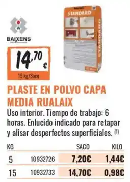 Obramat Baixens plaste en polvo capa media rualaix oferta