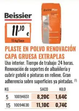 Obramat Beissier plaste en polvo renovación capa gruesa extraplus oferta