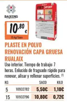 Obramat Baixens plaste en polvo renovación capa gruesa rualaix oferta