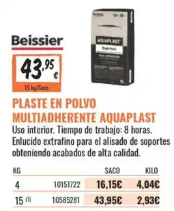 Obramat Beissier plaste en polvo multiadherente aquaplast oferta
