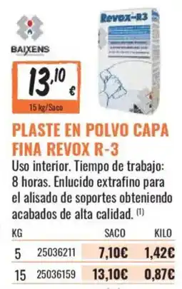 Obramat Baixens plaste en polvo capa fina revox r-3 oferta