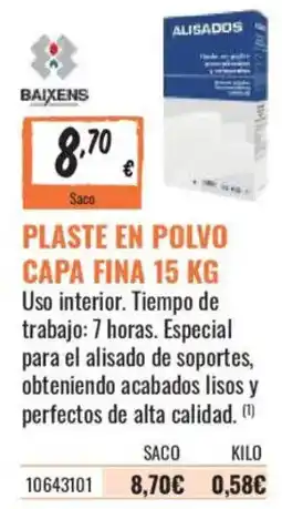 Obramat Baixens plaste en polvo capa fina oferta