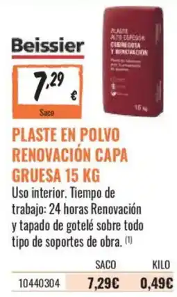 Obramat Beissier plaste en polvo renovación capa gruesa oferta