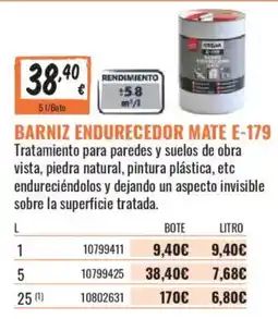 Obramat Simpak barniz endurecedor mate e-179 oferta