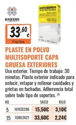 Obramat Baixens plaste en polvo multisoporte capa gruesa exteriores oferta