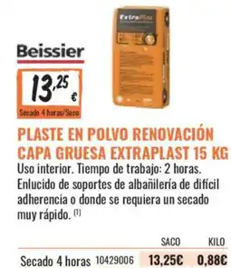 Obramat Beissier plaste en polvo renovación capa gruesa extraplast 15 kg oferta