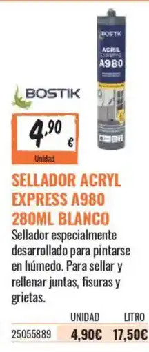 Obramat Bostik sellador acryl express a980 blanco oferta