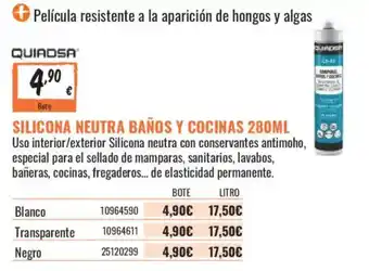 Quiadsa silicona neutra baños y cocinas