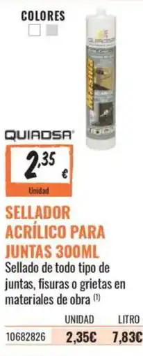 Obramat Quiadsa sellador acrílico para juntas oferta