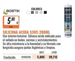 Obramat Bostik silicona acida s305 oferta
