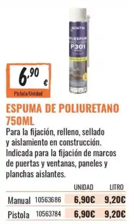 Obramat Bostik espuma de poliuretano oferta